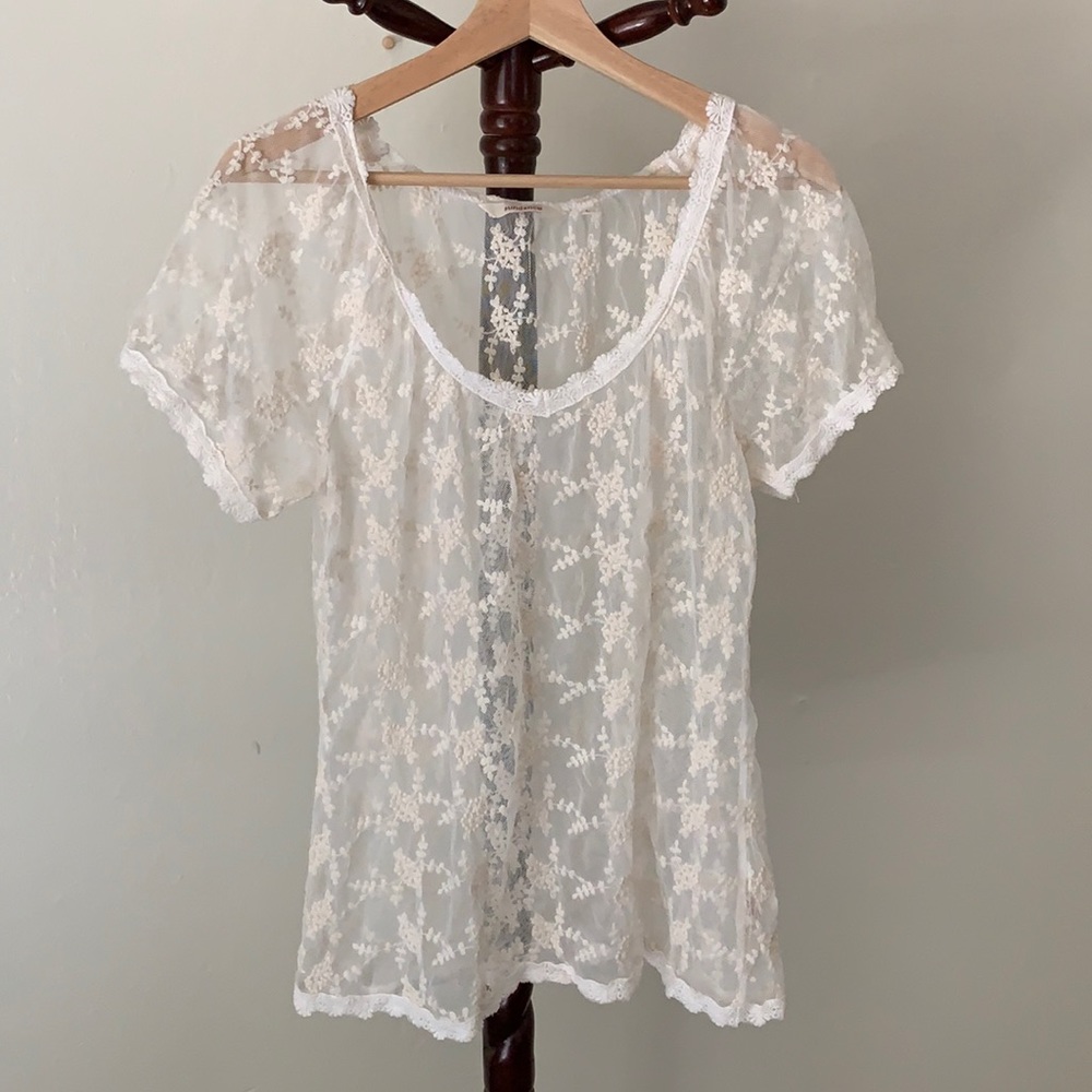 Lace short-sleeved T